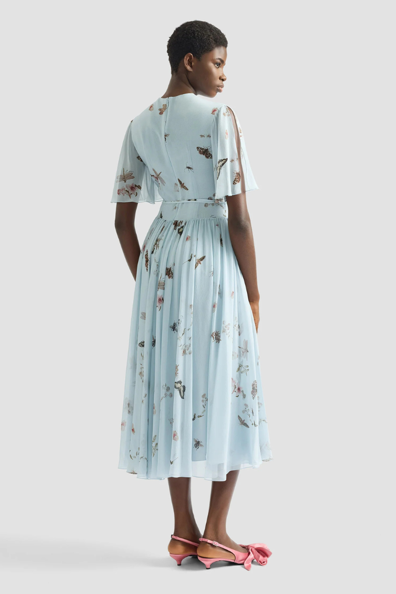 Printed Silk Voile Midi Dress-ERDEM-Boyds Philadelphia