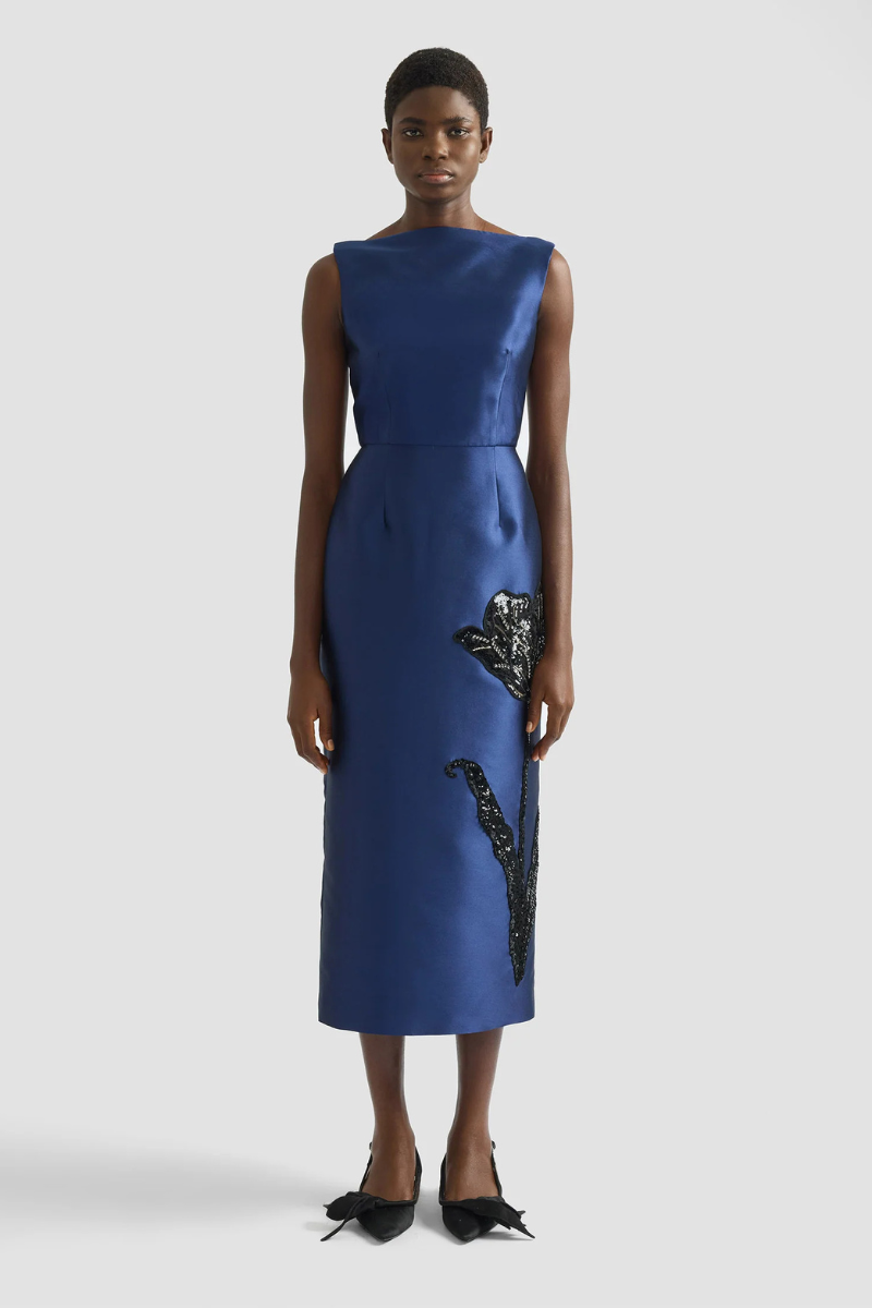 Embellished Mikado Midi Dress, BEETLE / 10