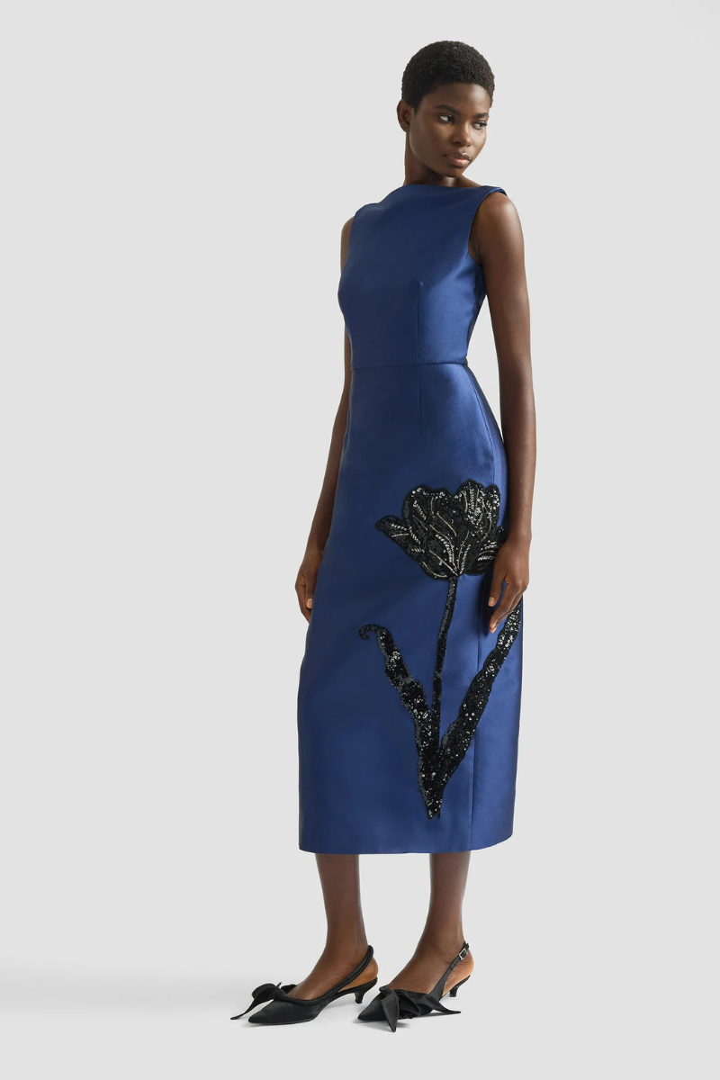 Embellished Mikado Midi Dress-ERDEM-Boyds Philadelphia