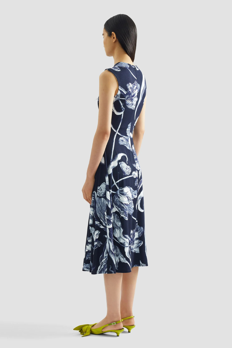 Floral Print Ponte Jersey Midi Dress-ERDEM-Boyds Philadelphia