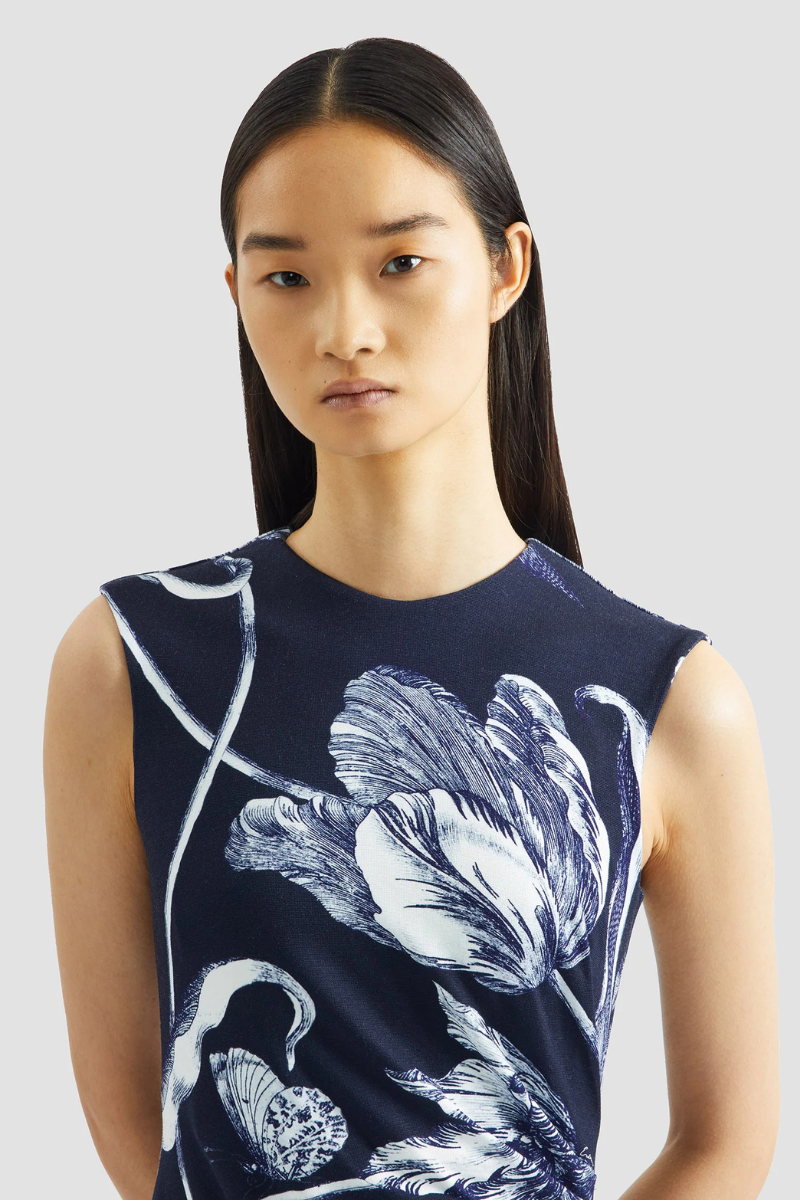 Floral Print Ponte Jersey Midi Dress-ERDEM-Boyds Philadelphia