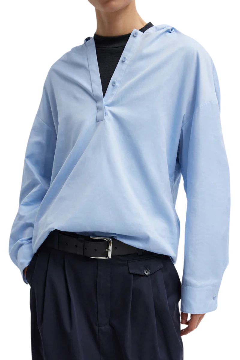 Oxford Hooded Shirt-Tibi-Boyds Philadelphia