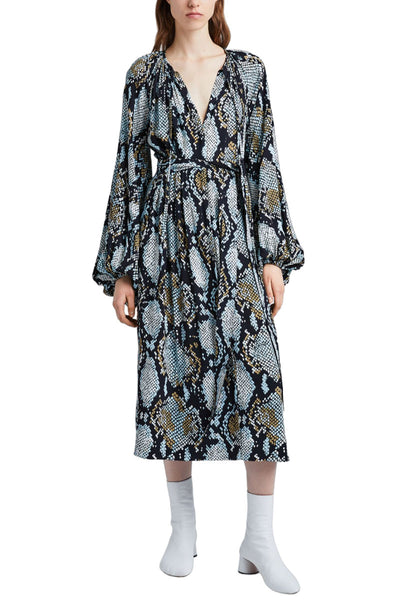 Printed Snake Crepe De Chine Shirt Dress-Proenza Schouler-Boyds Philadelphia