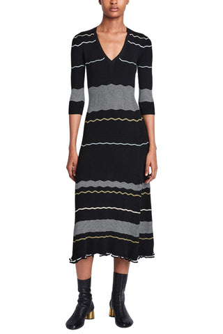 Wavy Stripe Rib Knit Dress-Proenza Schouler-Boyds Philadelphia