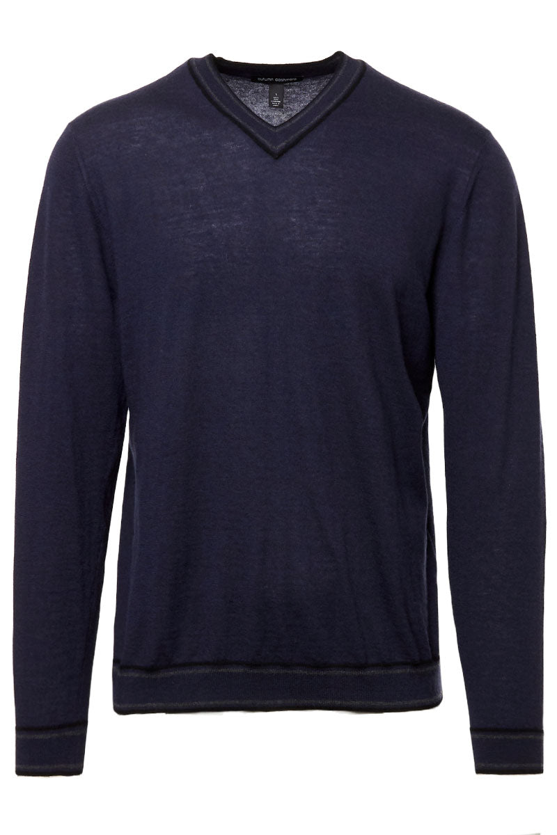 Stripe Trim V-Neck-Autumn Cashmere-Boyds Philadelphia