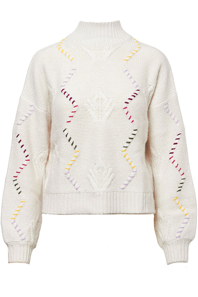 Chunky Balloon Sleeve Cable Mock-Autumn Cashmere-Boyds Philadelphia