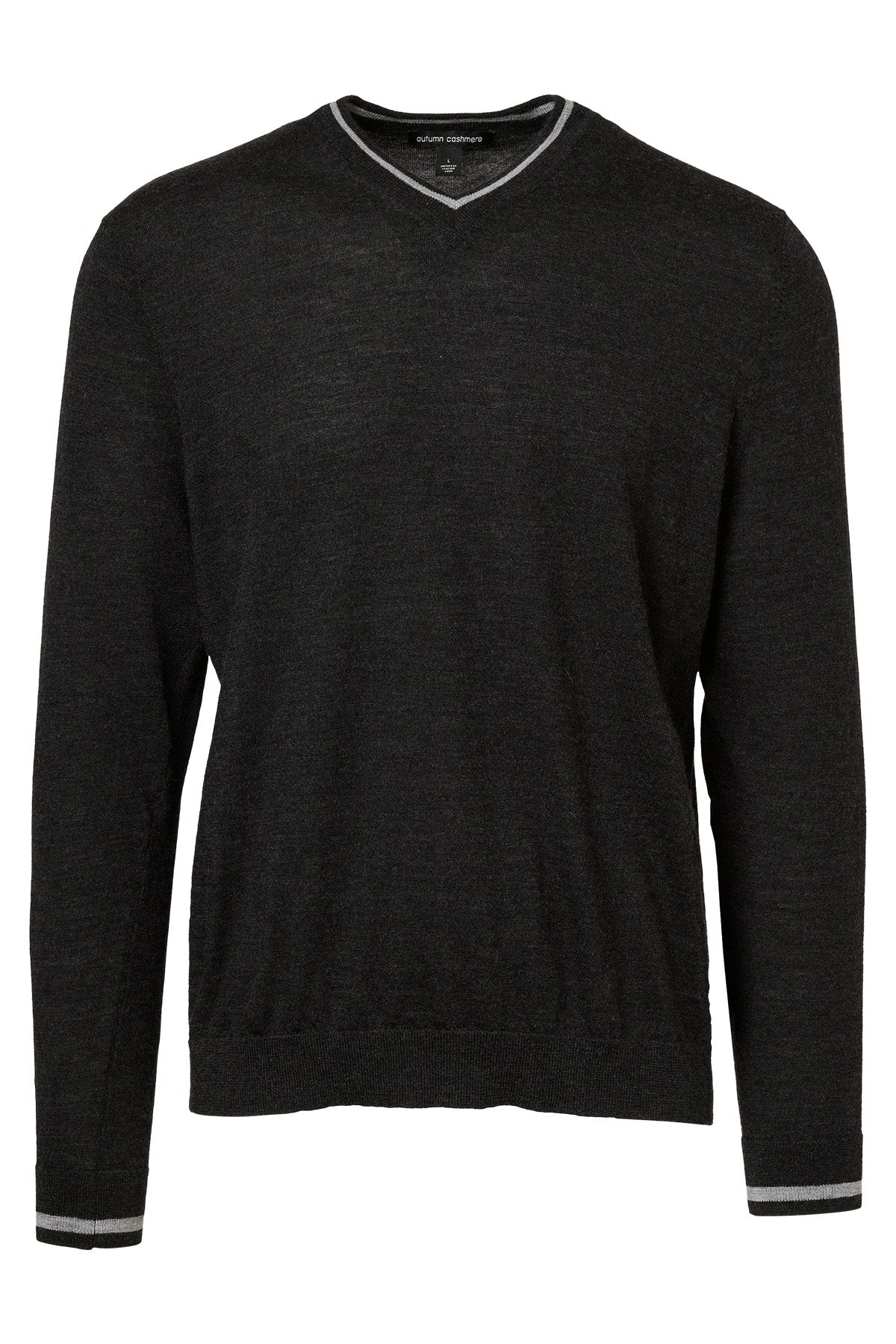 V-Neck w/ Stripe Trim Sweater-Autumn Cashmere-Boyds Philadelphia
