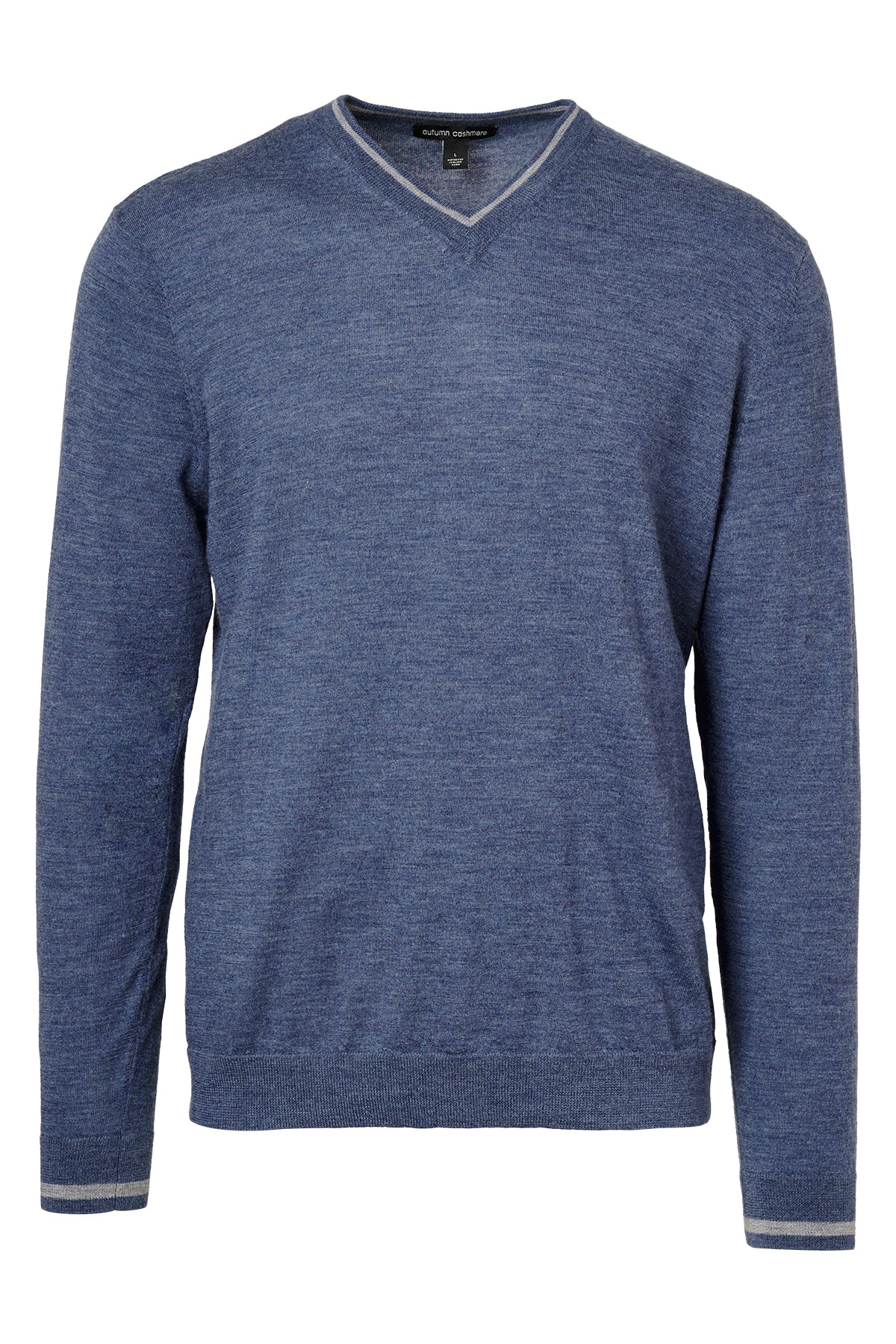 V-Neck w/ Stripe Trim Sweater-Autumn Cashmere-Boyds Philadelphia