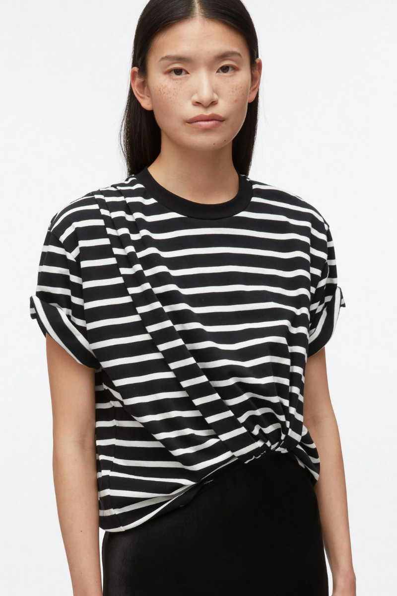 Striped Draped Combo Dress-3.1 Phillip Lim-Boyds Philadelphia