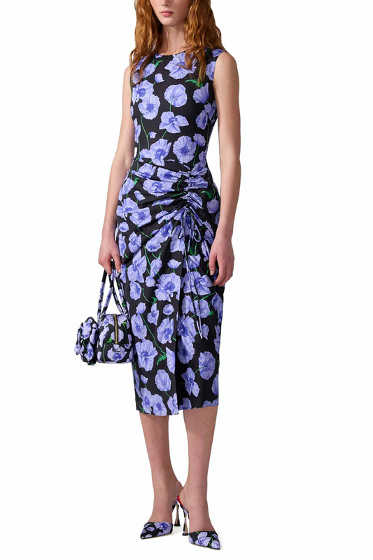 Floral-Print Dress With Drawstring-Carolina Herrera-Boyds Philadelphia