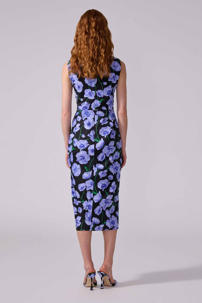 Floral-Print Dress With Drawstring-Carolina Herrera-Boyds Philadelphia