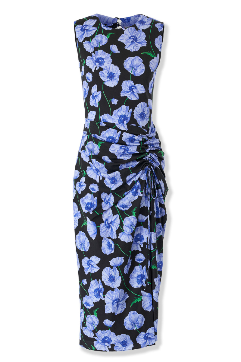 Floral-Print Dress With Drawstring-Carolina Herrera-Boyds Philadelphia