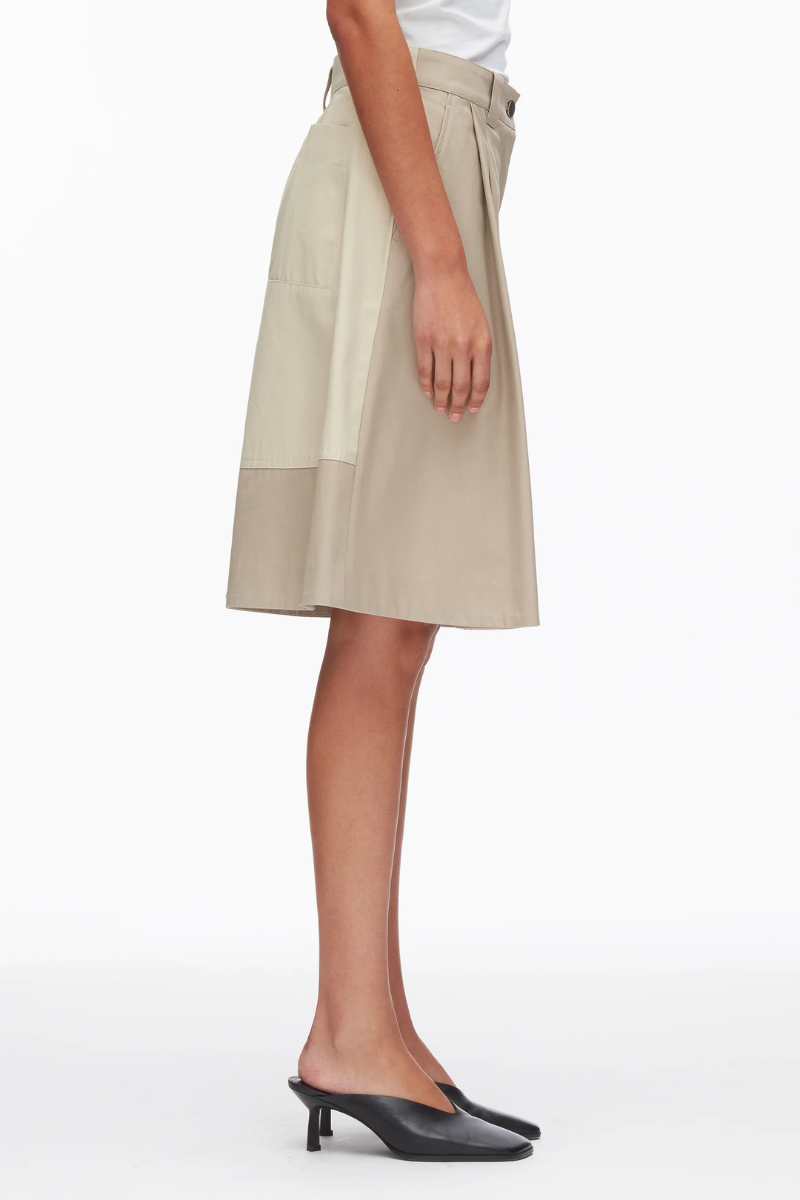 Two-Toned Wide Pleated Shorts-3.1 Phillip Lim-Boyds Philadelphia
