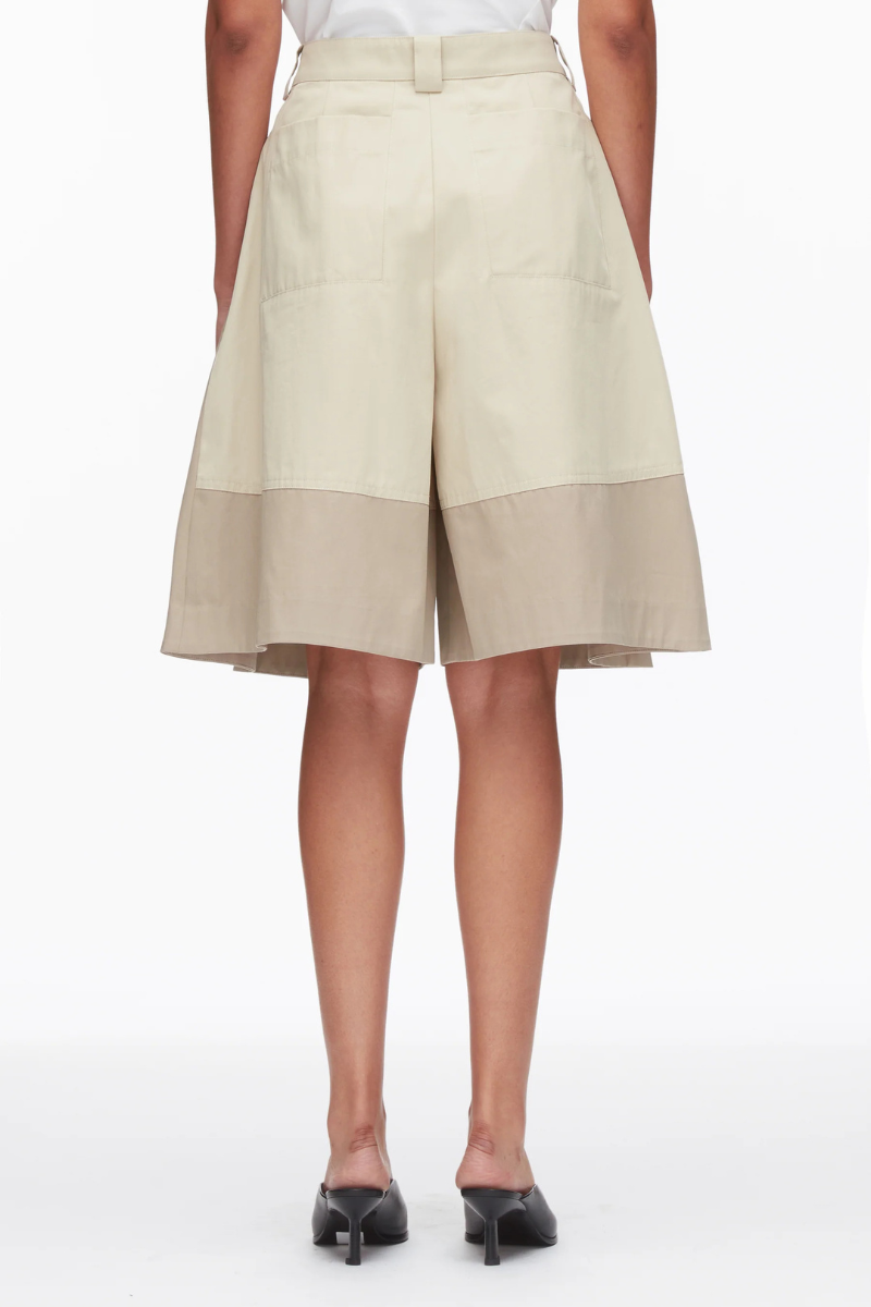 Two-Toned Wide Pleated Shorts-3.1 Phillip Lim-Boyds Philadelphia