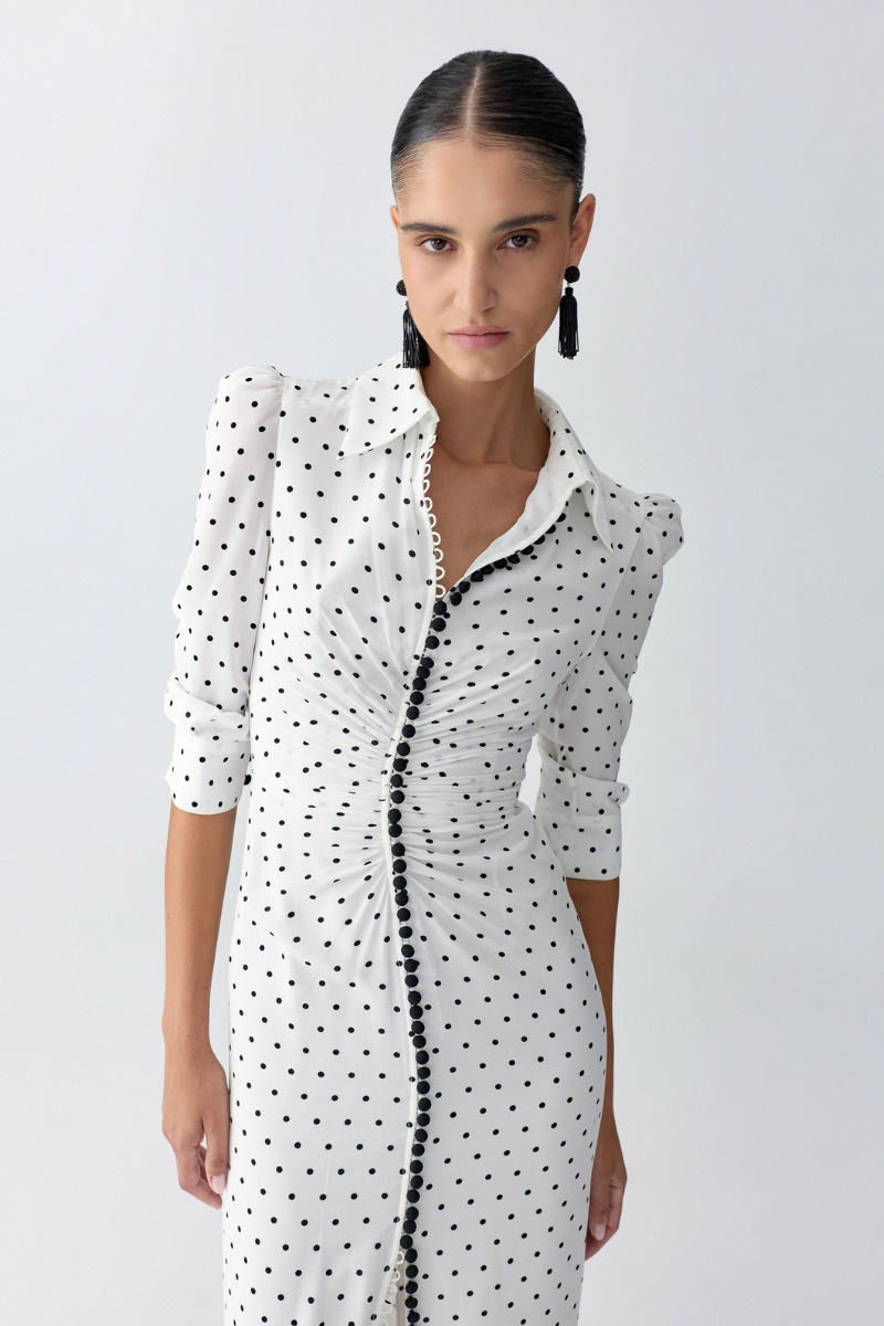 Polka Dot Shirt Dress, IVORY MULTI / 8 Polka Dot Shirt Dress, IVORY MULTI / 8