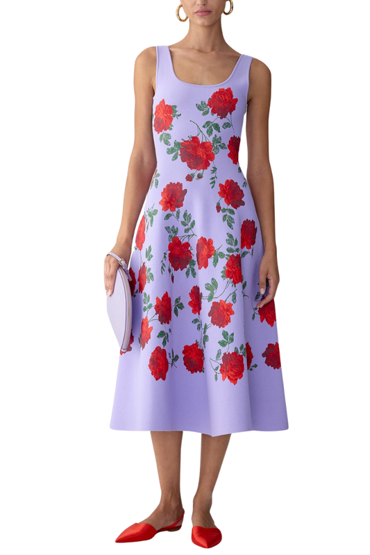 Rose Jacquard Dress-Carolina Herrera-Boyds Philadelphia