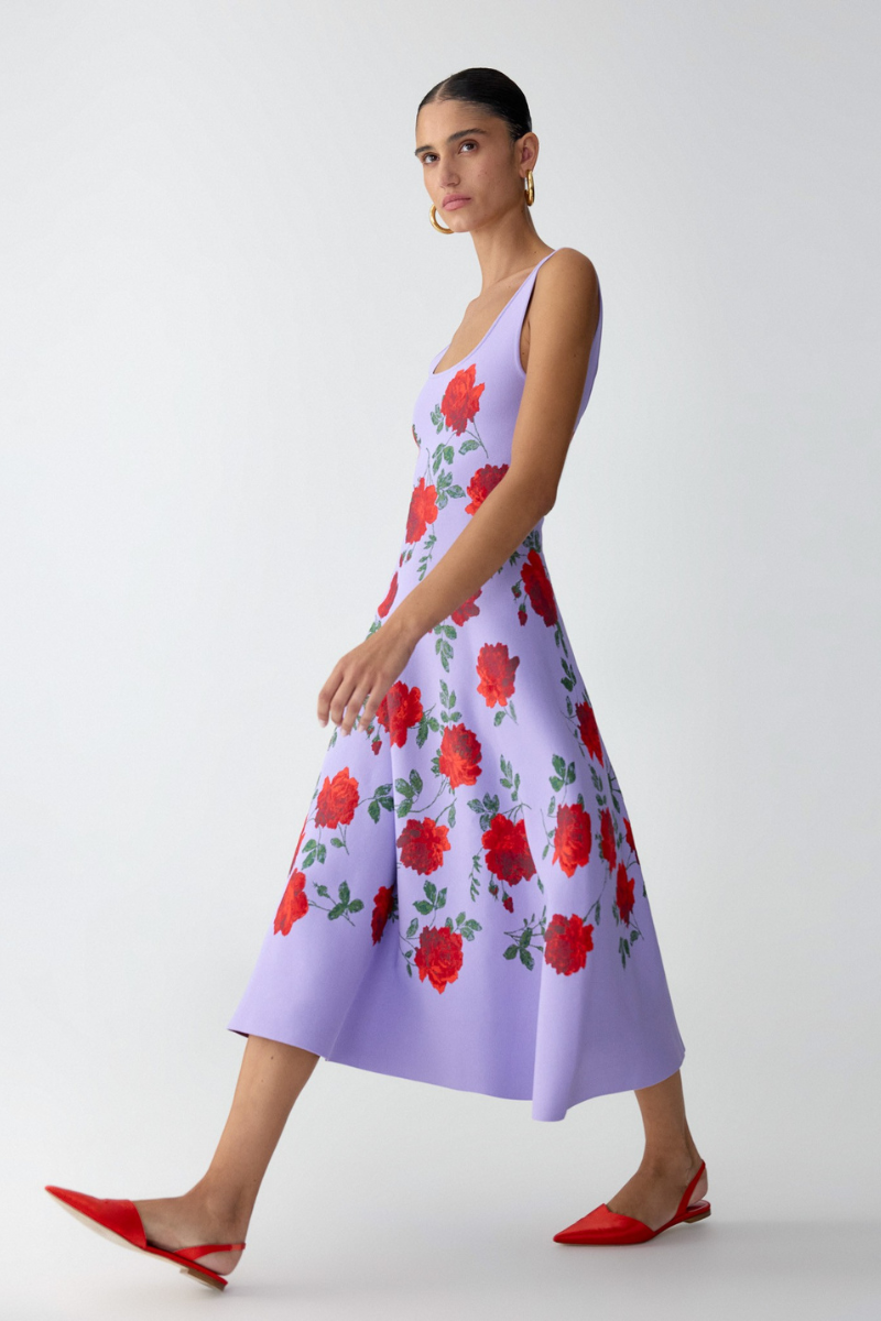 Rose Jacquard Dress-Carolina Herrera-Boyds Philadelphia