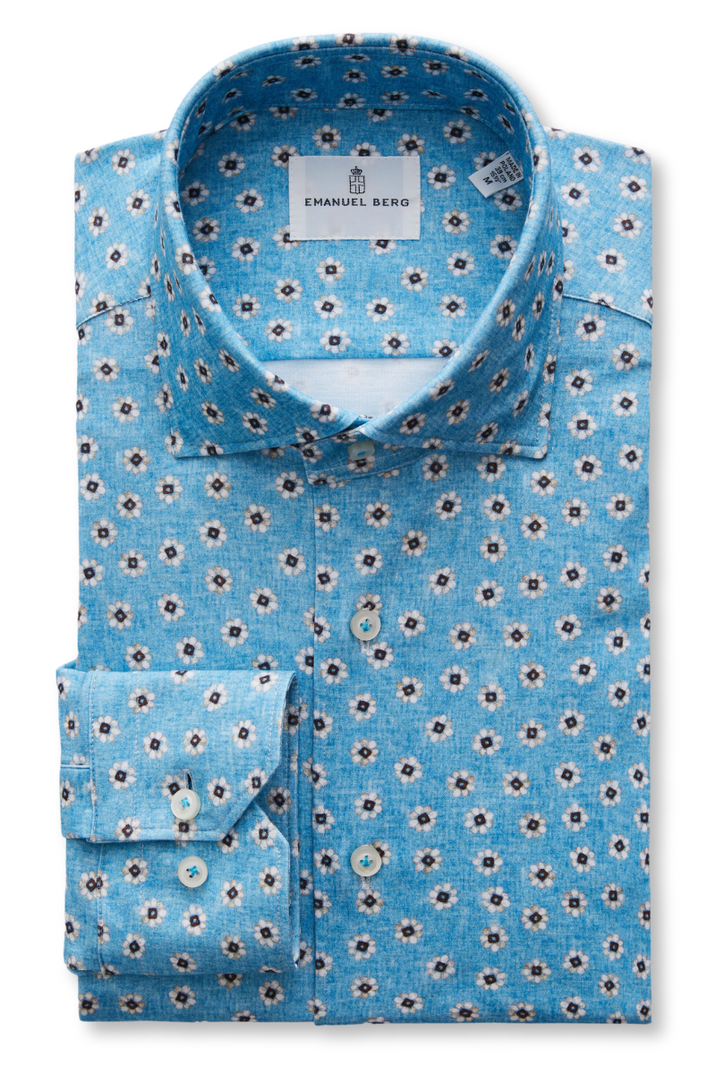 Modern 4-Flex Flower Shirt-Emanuel Berg-Boyds Philadelphia