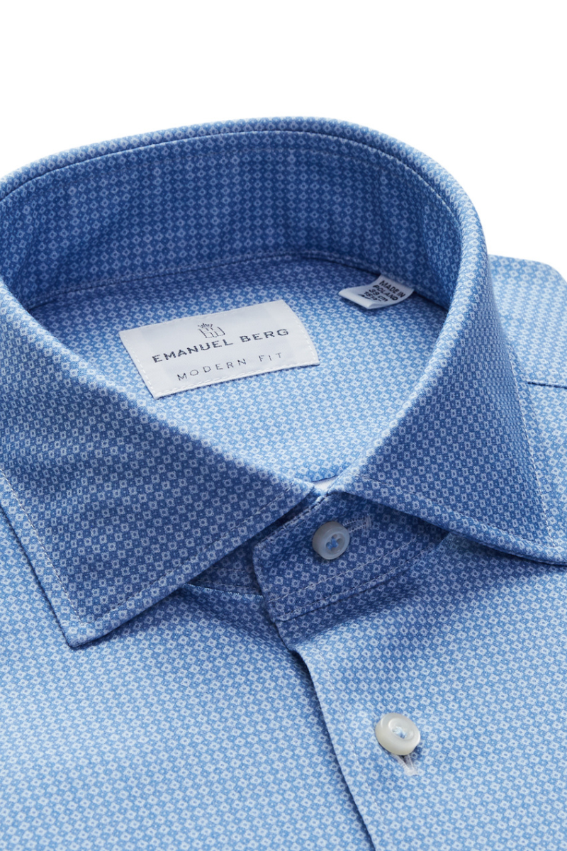 Modern 4-Flex Micro Diamond Shirt-Emanuel Berg-Boyds Philadelphia