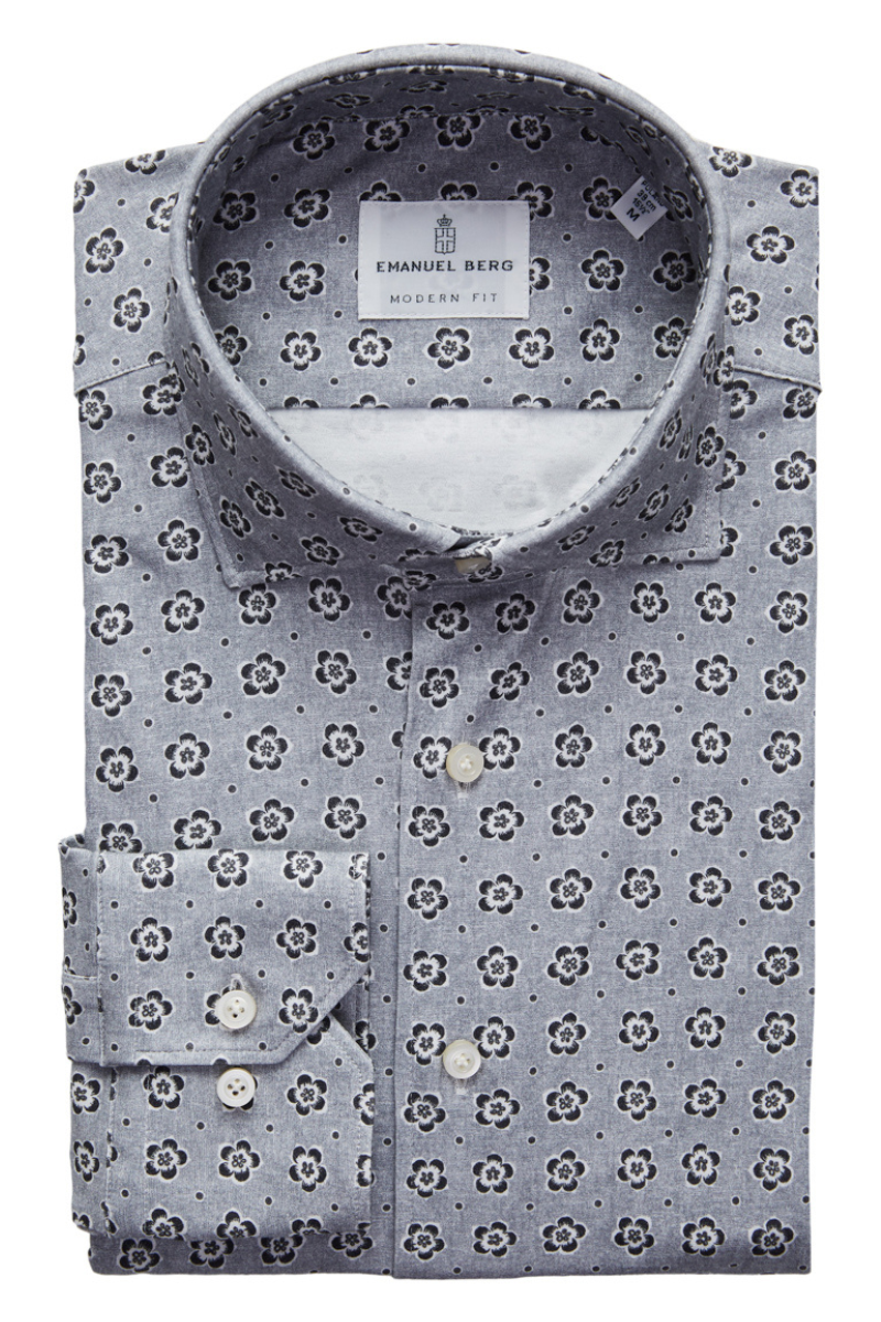 Modern 4-Flex Floral Shirt-Emanuel Berg-Boyds Philadelphia