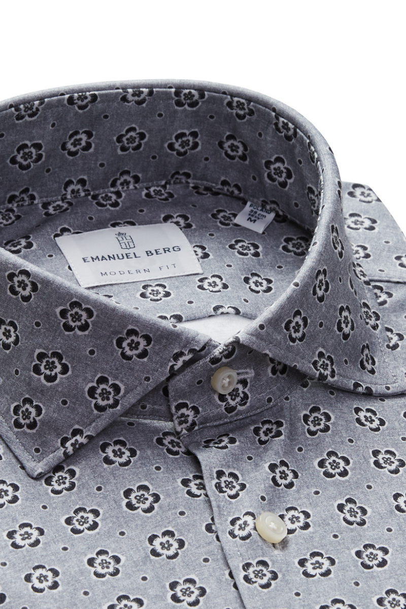 Modern 4-Flex Floral Shirt-Emanuel Berg-Boyds Philadelphia