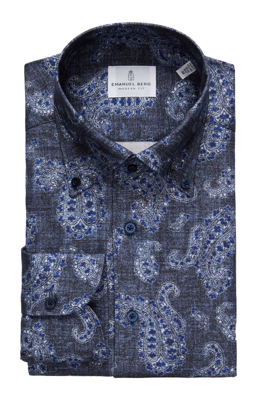 Luxe Flannel Paisley Shirt-Emanuel Berg-Boyds Philadelphia
