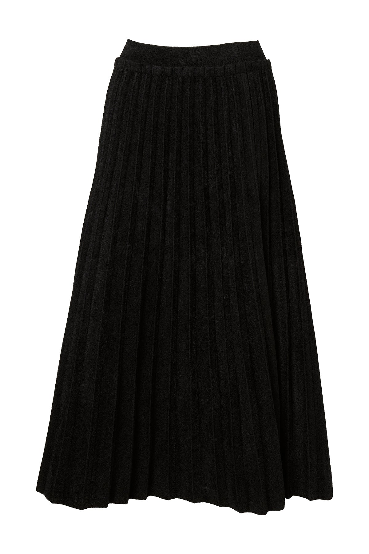 Chenille Long Slitted Pleated Skirt-SOVEN-Boyds Philadelphia