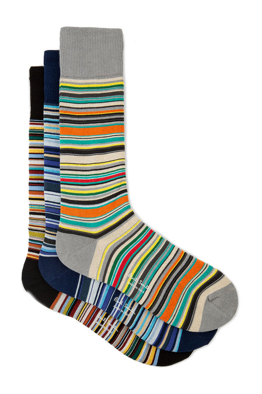Signature Stripe Socks Three Pack-Paul Smith-Boyds Philadelphia