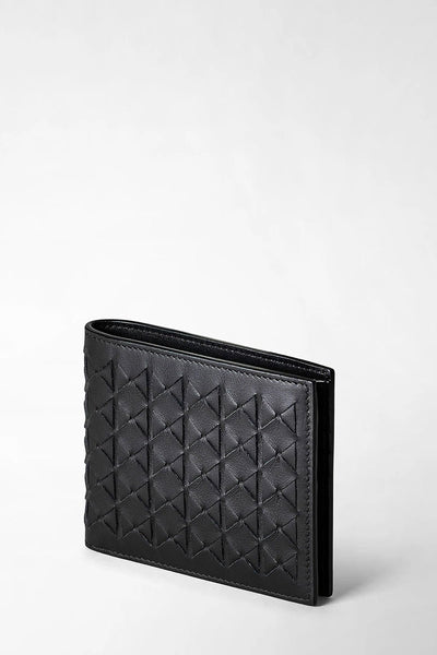 Serapian Tri-Fold Wallet in Mosaico, Woman, black/off-white