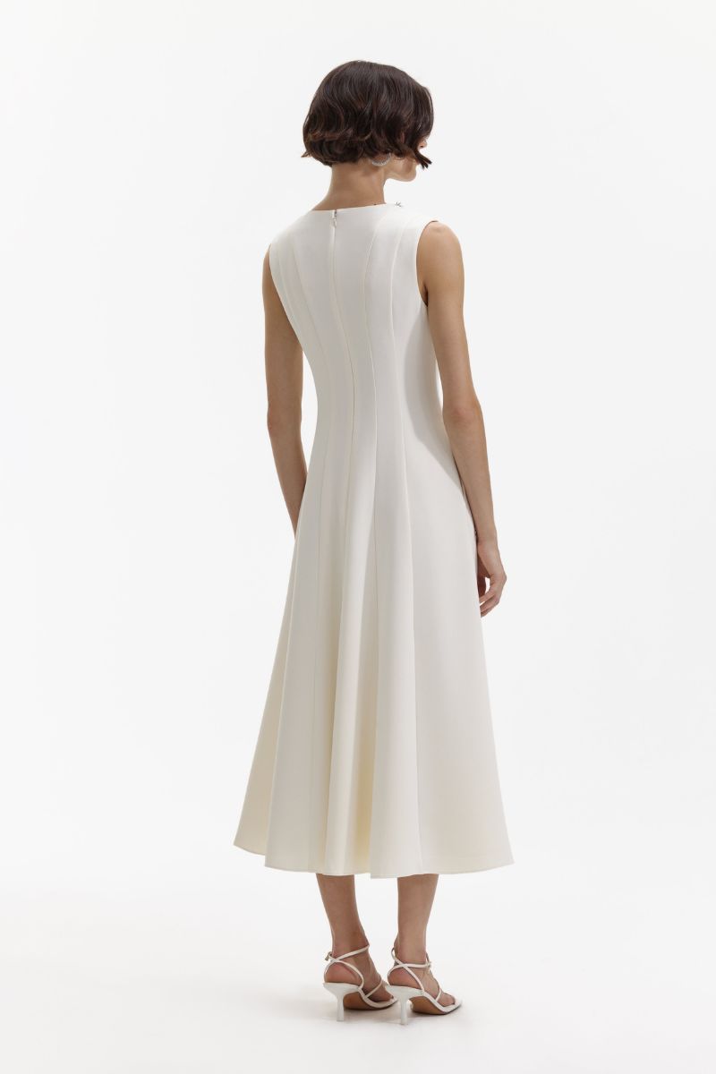 Crepe Embellished Midi Dress-Self-Portrait-Boyds Philadelphia