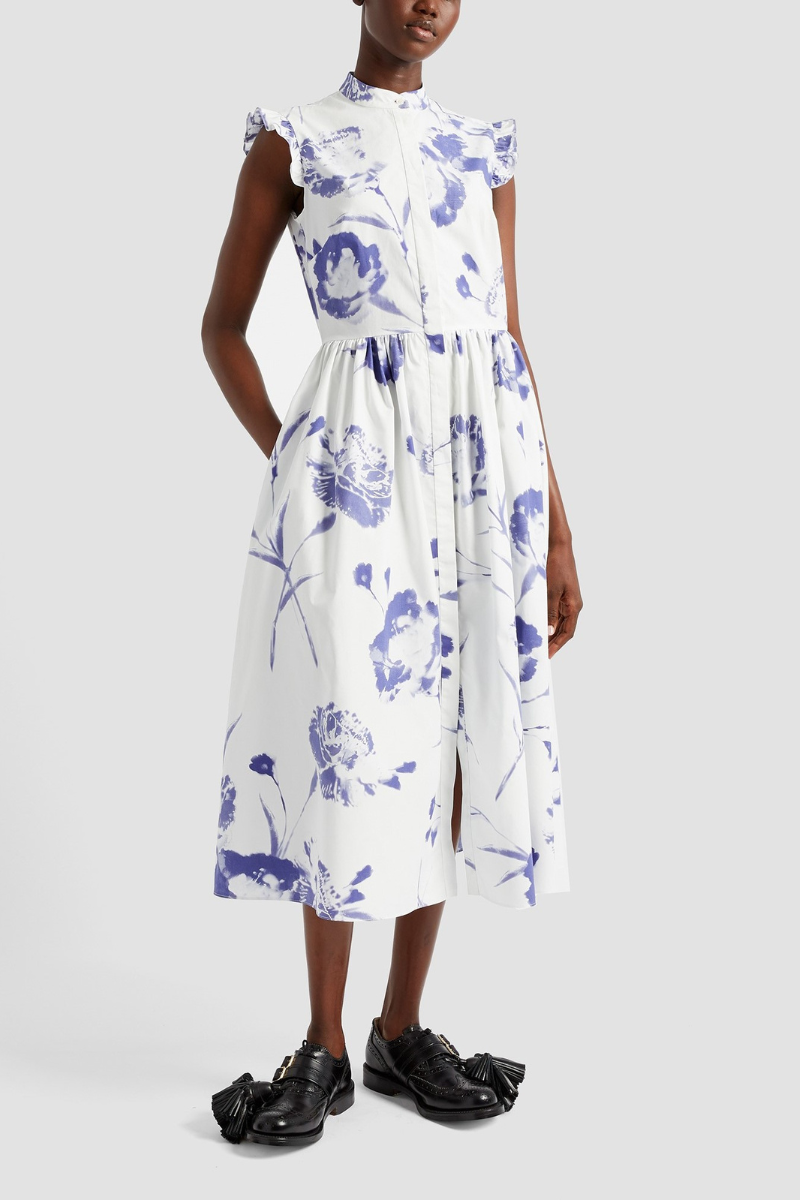 Sleeveless Flared Midi Dress, CYANOTYPE White / 8 Sleeveless Flared Midi Dress, CYANOTYPE White / 8