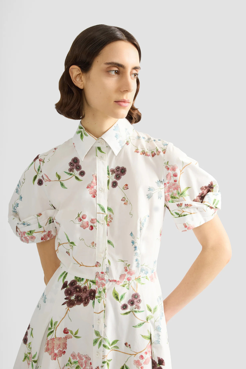 Floral Print Shirt Dress-ERDEM-Boyds Philadelphia