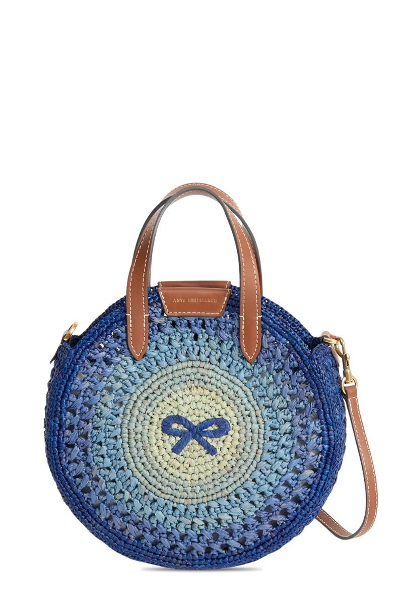 Raffia Small Round Bow Tote-Anya Hindmarch-Boyds Philadelphia