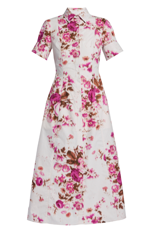 Floral Print Shirt Dress-ERDEM-Boyds Philadelphia