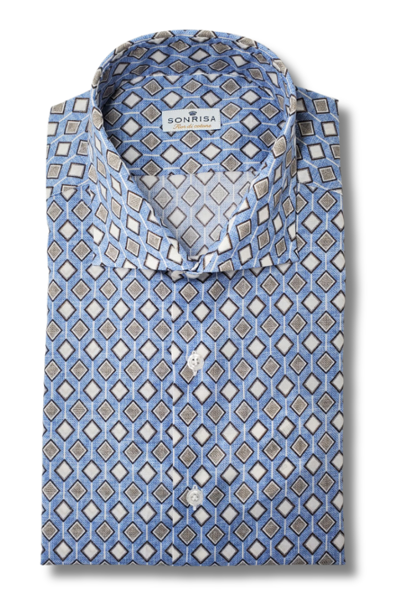 Diamond Print Shirt-SONRISA-Boyds Philadelphia