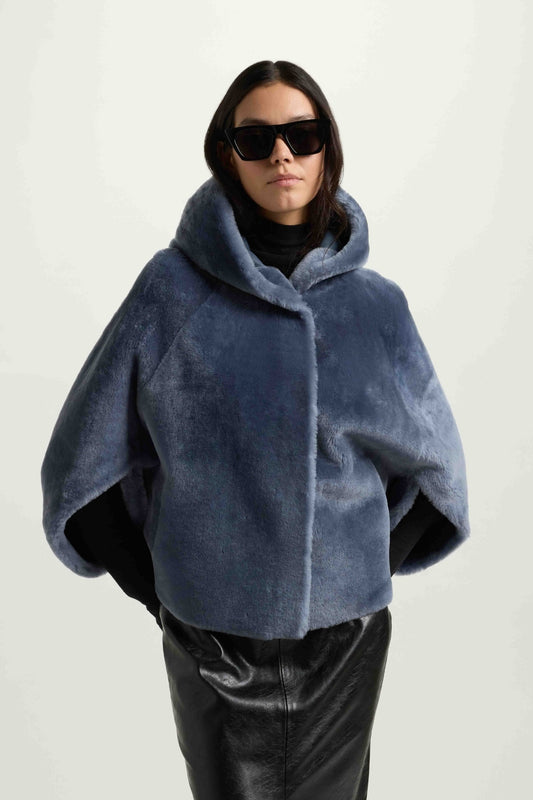 Shearling Short Hooded Coat-Suprema-Boyds Philadelphia