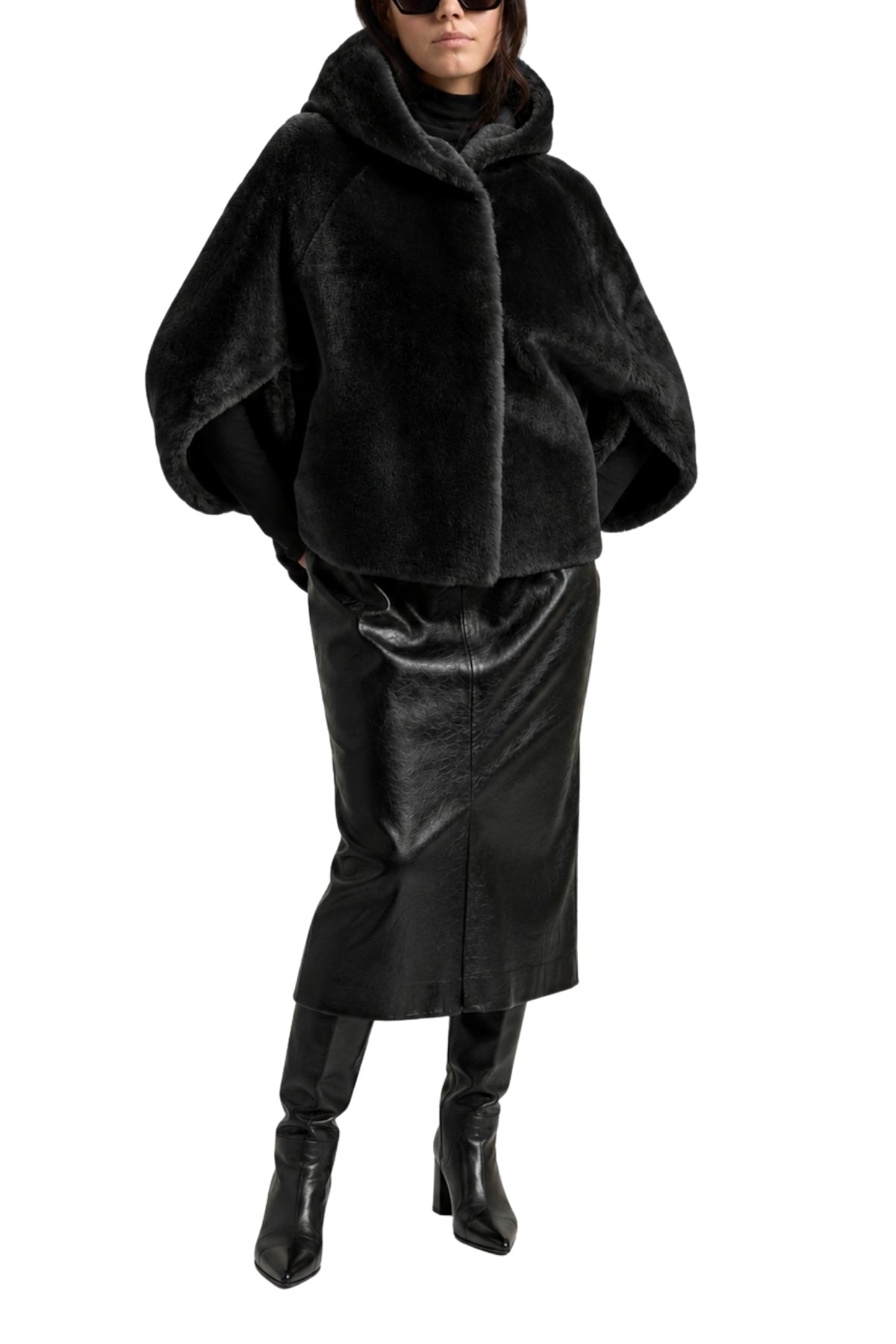 Shearling Short Hooded Coat-Suprema-Boyds Philadelphia