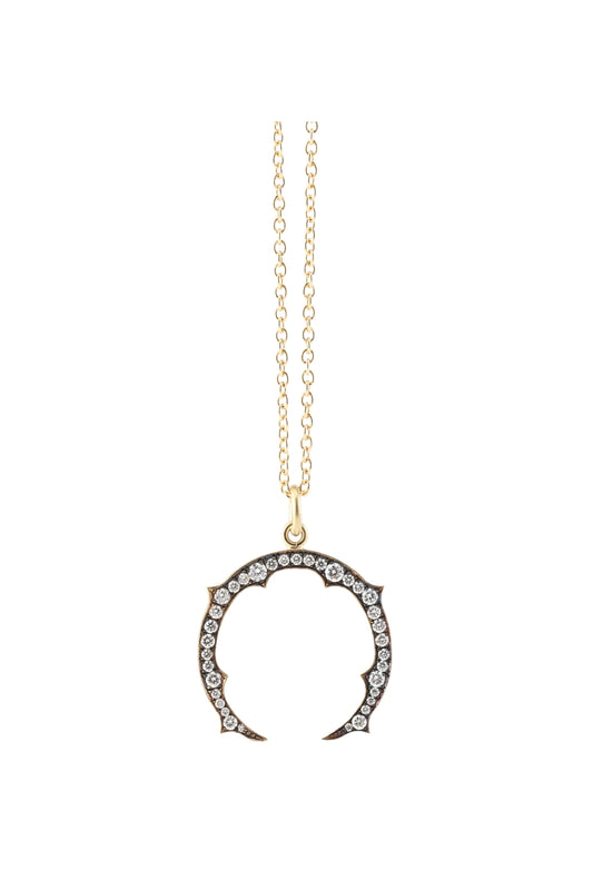 Small Diamond Horseshoe Pendant with Chain-Sylva & Cie.-Boyds Philadelphia