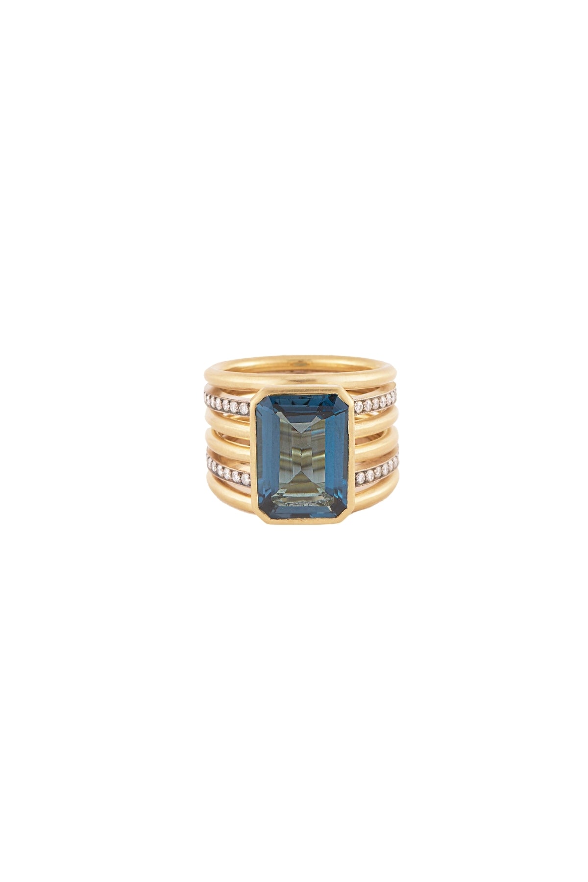 London Blue Topaz Spiral Ring