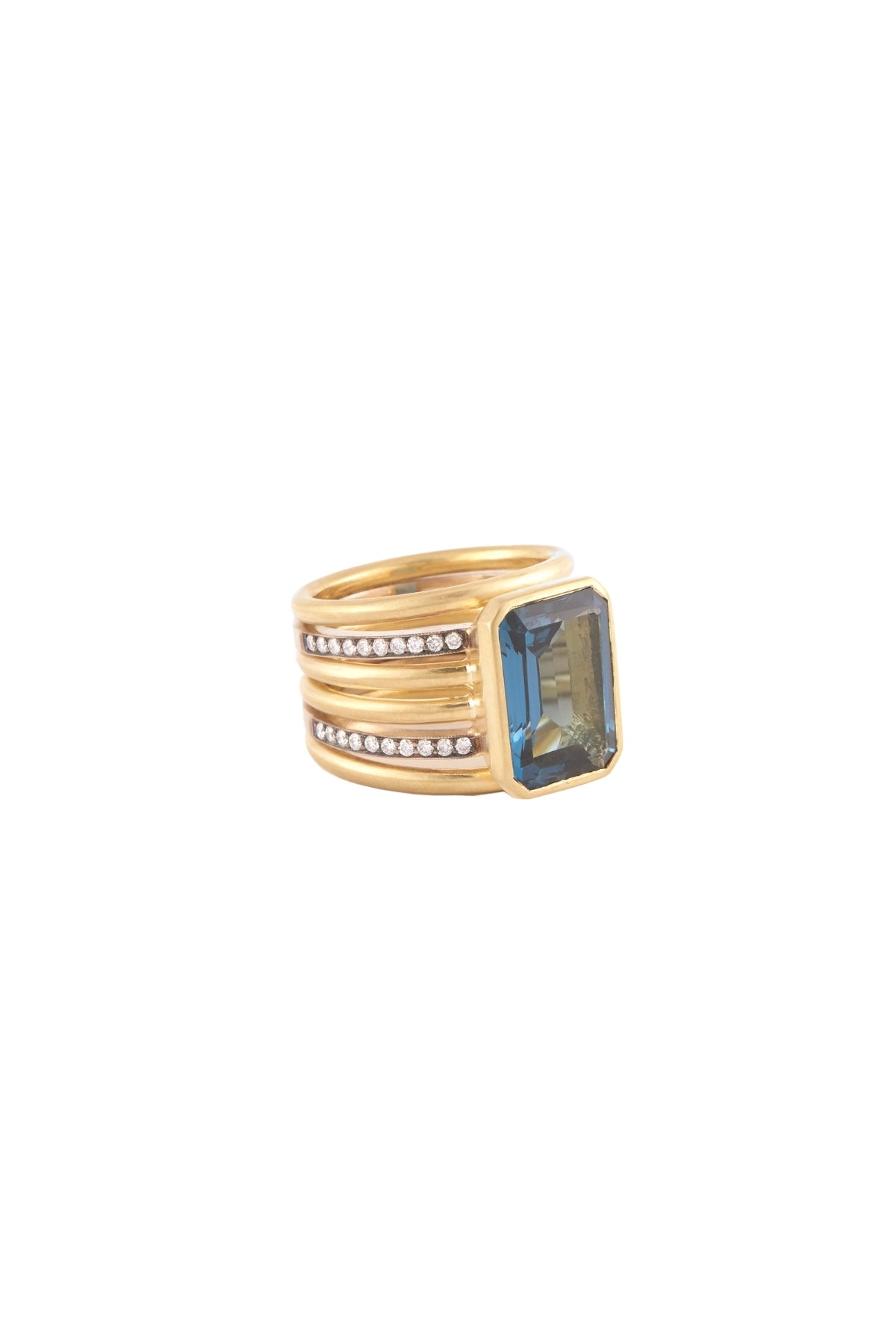 London Blue Topaz Spiral Ring