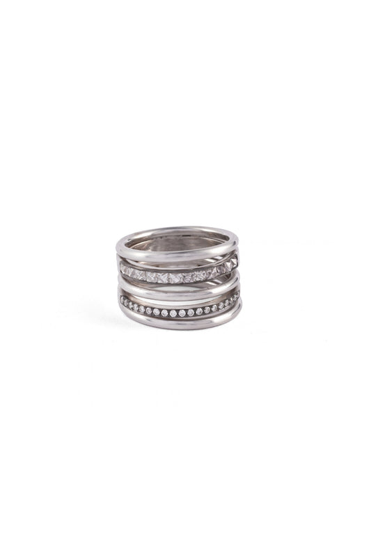 French Cut and Round Diamond Spiral Ring-Sylva & Cie.-Boyds Philadelphia