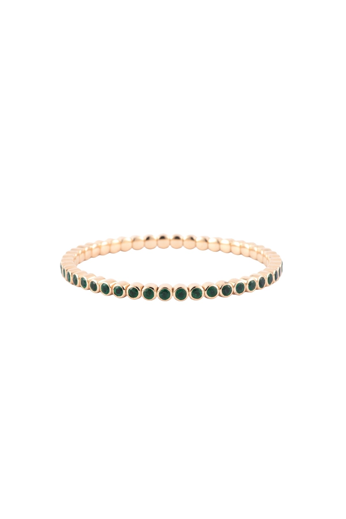 Round Emerald Stretchy Bracelet