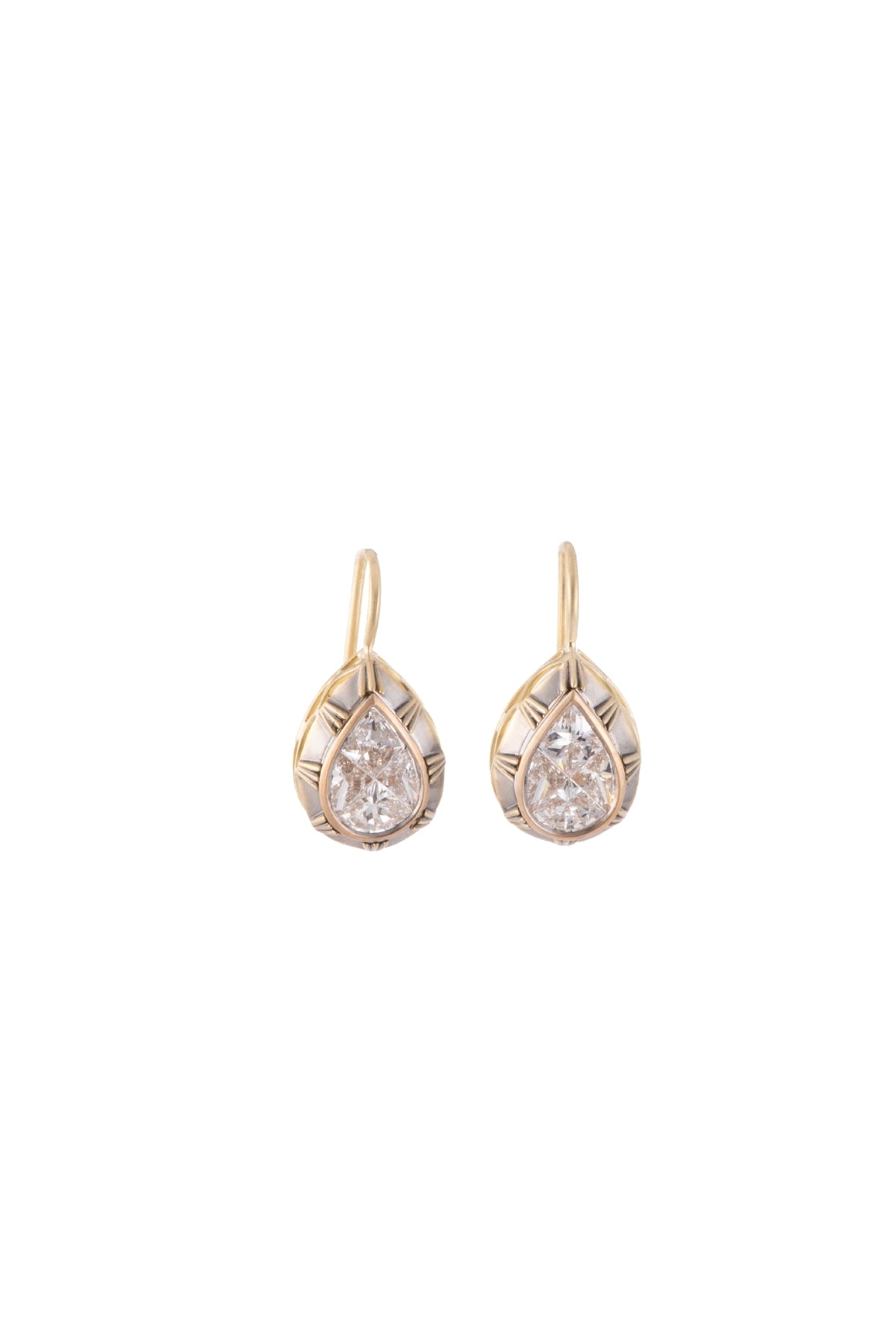 Pear Shape Diamond Mosaic Earrings-Sylva & Cie.-Boyds Philadelphia