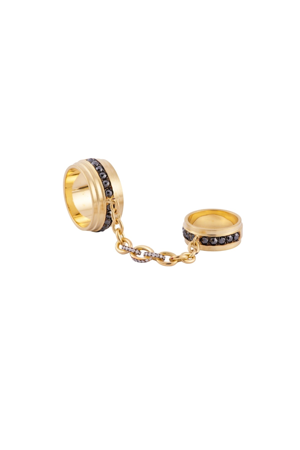 Moi et Toi Bonded Rings with Link Chain