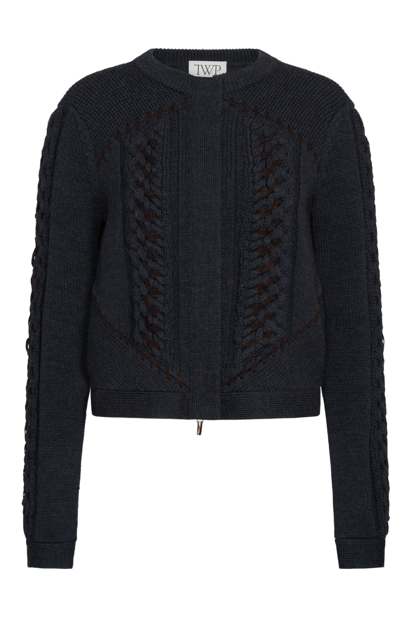 Suede Cables Sweater Jacket-TWP-Boyds Philadelphia