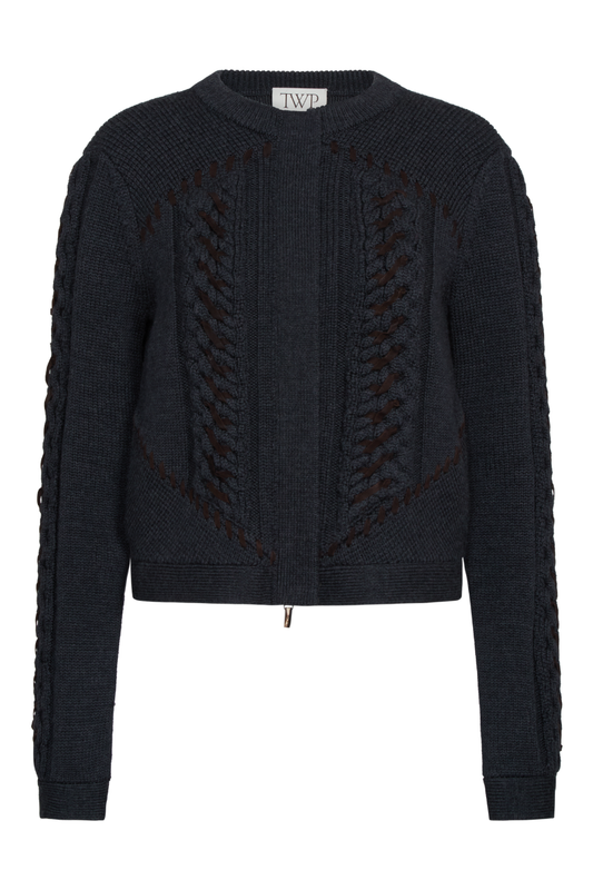 Suede Cables Sweater Jacket-TWP-Boyds Philadelphia