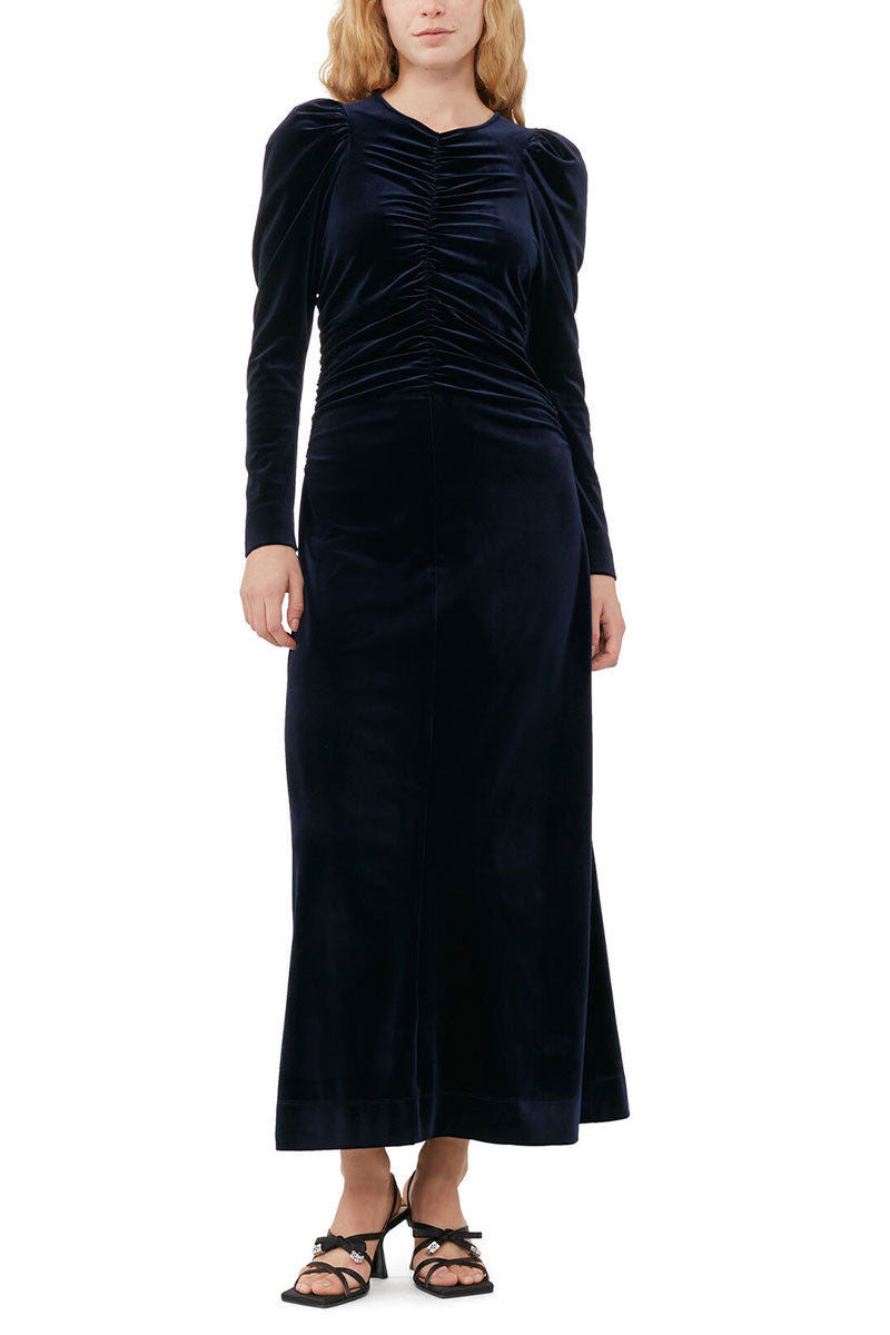 Velvet Jersey Maxi Dress-GANNI-Boyds Philadelphia