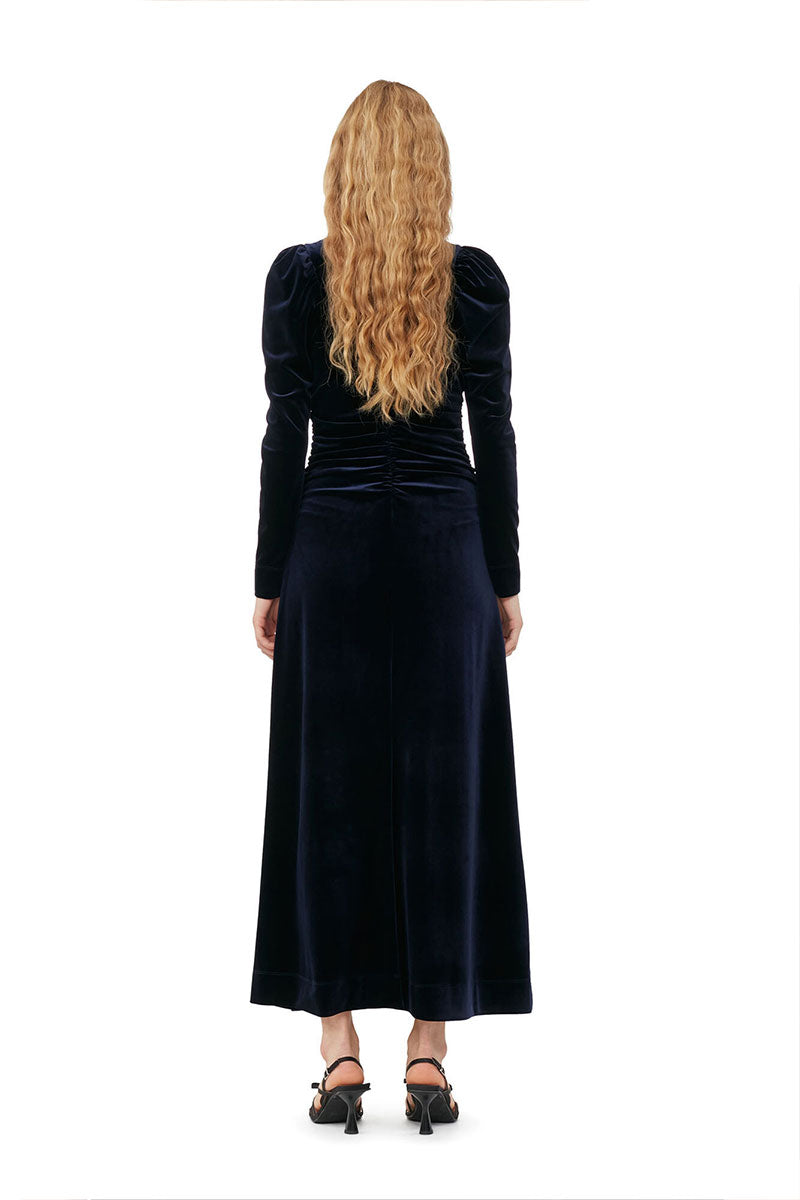 Velvet Jersey Maxi Dress-GANNI-Boyds Philadelphia