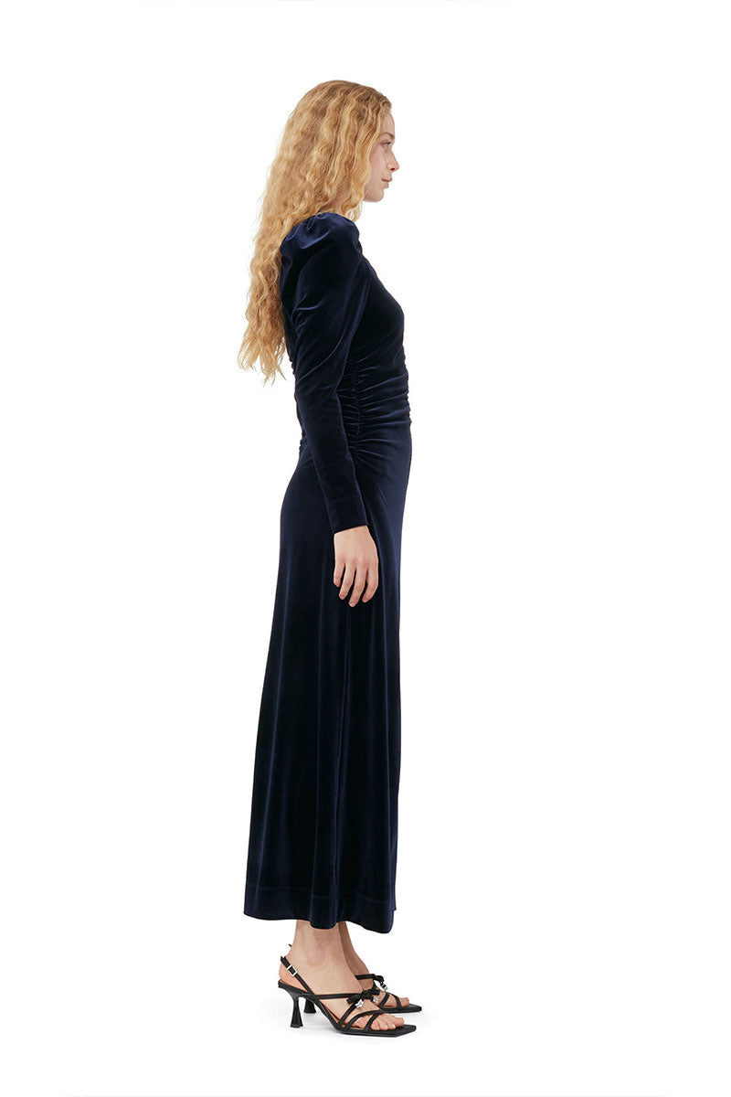 Velvet Jersey Maxi Dress-GANNI-Boyds Philadelphia