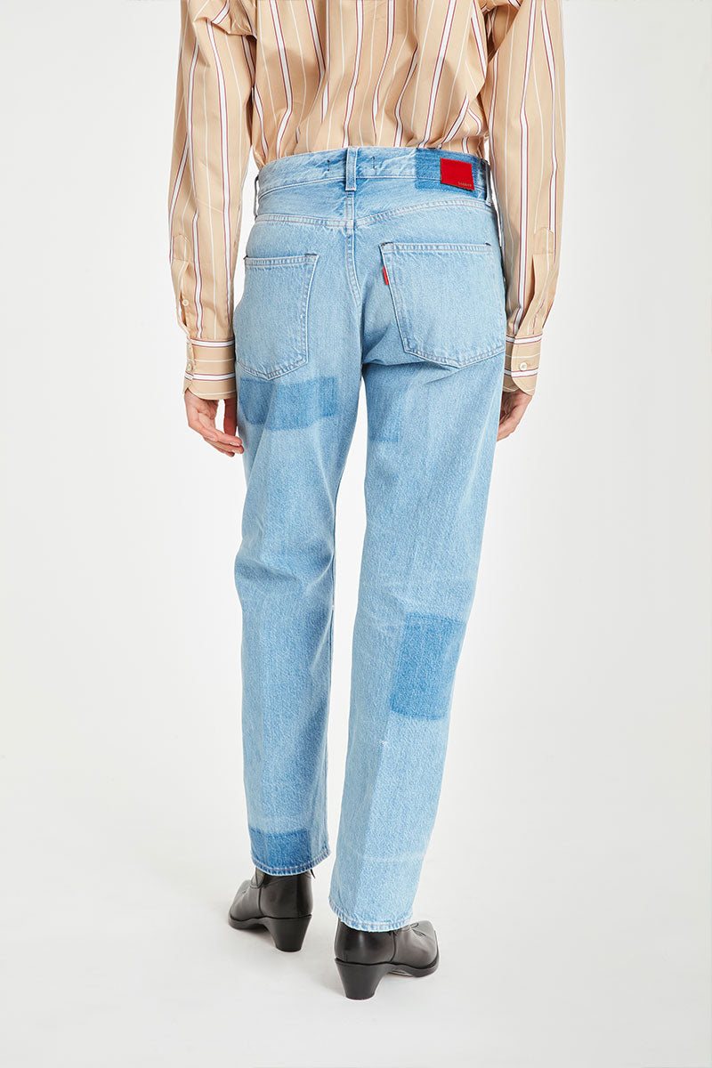 Denim Pant With Washed Patches-Made in Tomboy-Boyds Philadelphia